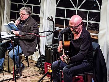 Fitzgerald Kusz (links) und Klaus Brandl gastierten in der Coburger Reithalle.Foto: Jochen Berger