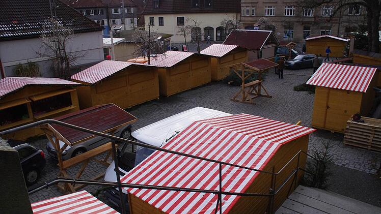 Aufbau der Kronacher Weihnacht 2015. Foto: Marco Meißner
