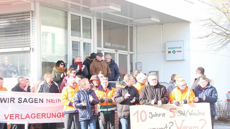 Demo bei Schaeffler in Elfershausen. Foto: Heike Beudert