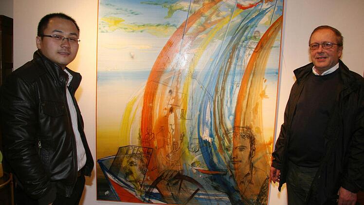 Yi Zhang aus China besuchte Hans Hablitzel aus Kronach - und staunte über die deutsche Kunst, denn sie ist völlig anders als Kunst in China.