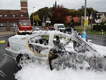 Das Auto brannte völlig aus.Richard Sänger