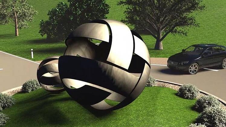 Der "Flechtknoten", der schon das Logo der Stadt Lichtenfels ziert, könnte an einem Verkehrskreisel im Mittelpunkt stehen. Grafik: Projektbüro Greenpillow
