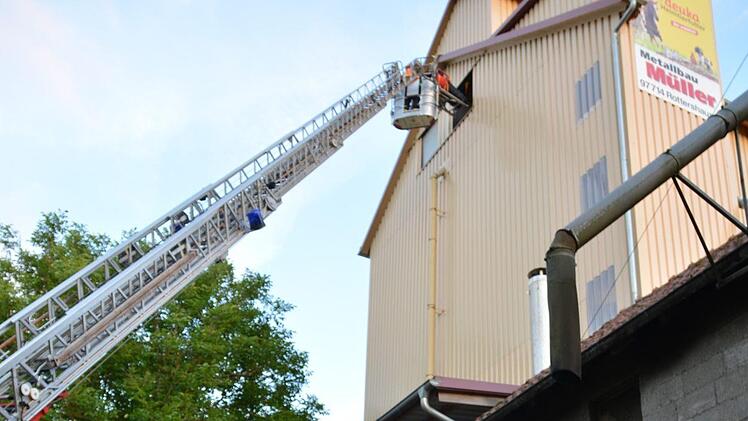 Feuerwehr-Übung in der Jörgenmühle in Brünn. Foto: Björn Hein