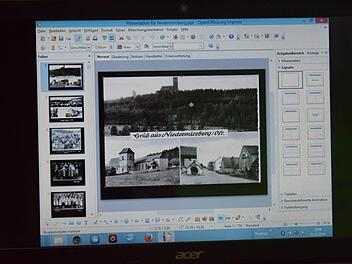 Diese Ortsansicht von Niedermirsberg mit dem Feuerstein (oben) stammt aus den 1930er Jahren.