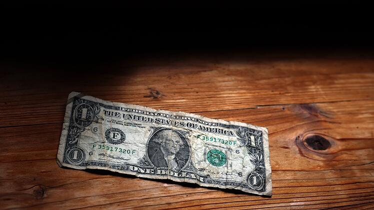 Abgenutzter Ein-Dollar-Schein