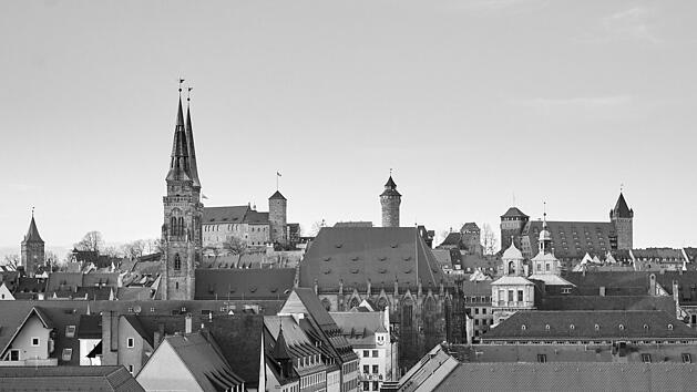 Schwarz-Wei&szlig;-Bild von N&uuml;rnberg