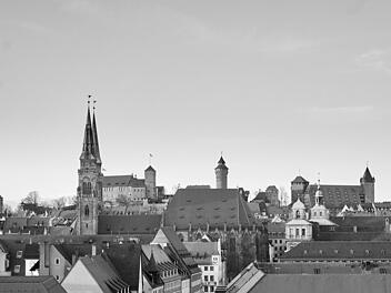 Schwarz-Weiß-Bild von Nürnberg