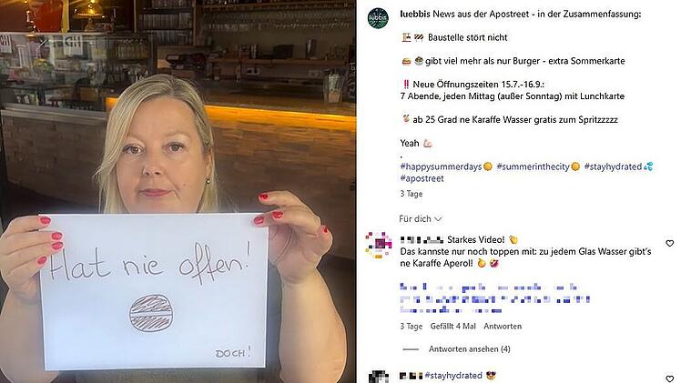 Kathrin Gr&uuml;ner, Inhaberin des "L&uuml;bbis" in Forchheim, will die Ger&uuml;chte &uuml;ber ihr Lokal nicht auf sich sitzen lassen.
