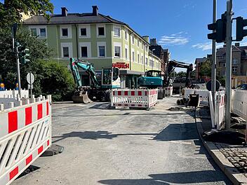 Hof: Stra&szlig;e aufgerissen wegen Gasaustritt - so geht es jetzt weiter