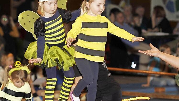 Kleine Bienen Majy gehörten noch zum artigen Teil des Schauturnens. Fotos: Wolfgang Desombre