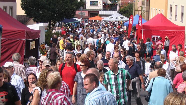 Der Regionalmarkt machte schon in einigen Gemeinden und Dörfern Station. Das Bild zeigt den Markt der Allianz in Oberwerrn.