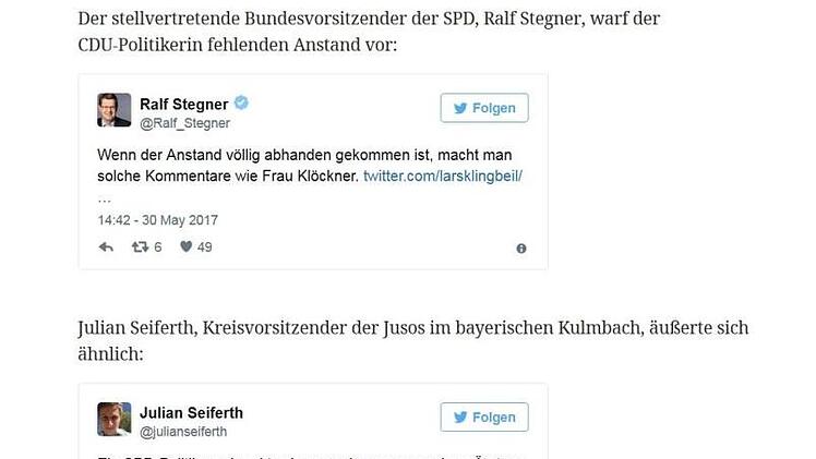 Prominente Gesellschaft für Julian Seiferth: Der Kulmbacher Juso kommt gleich nach SPD-Vize Ralf Stegner. Screenshot: inFranken.de
