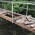 Der Steg bei der Krienersmühle bei Au im Kreis Kronach hielt dem Gewicht des Pferdes nicht Stand. Fotos: Alexander Löffler