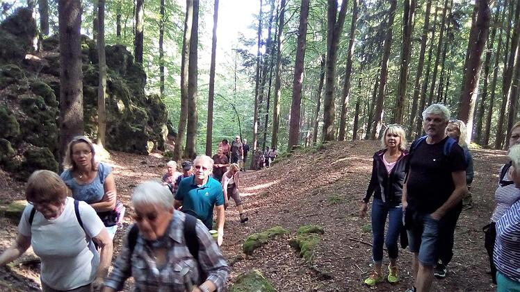 Auch knackige Anstiege bewältigten die Wanderer auf ihrem Weg zur Esperhöhle.Ferdinand Haselmeier