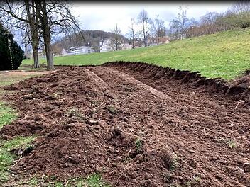 Der Radweg zwischen Schweizerhaussteg und Hallenbad wird künftig um den Biergarten herum, anstatt durch ihn durch führen. Foto: Thomas Malz