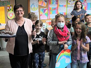 Elvira "Elli" Reimann bei ihrer Verabschiedung Ende Mai in der Grundschule Bad Brückenau. Foto: Julia Raab