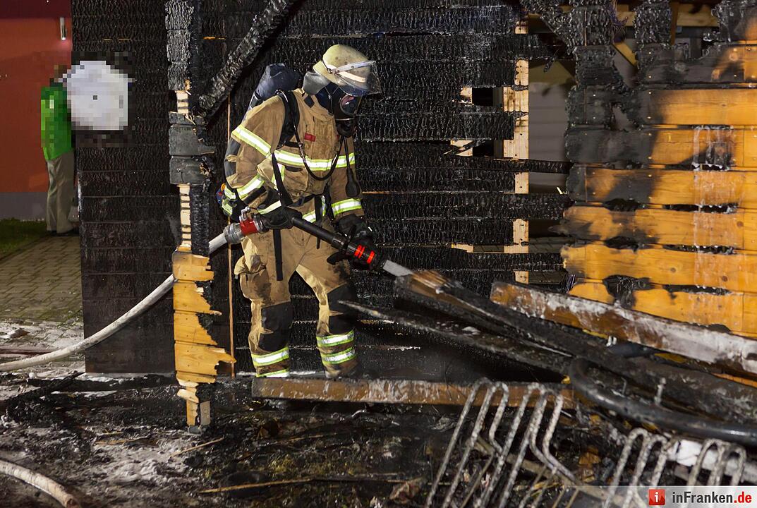 Unterfarrnbach: Materialschuppen in Flammen