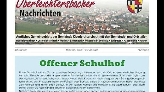 Nach einem Vorfall im Januar hat die Grundschule eine Art Offenen Brief im "Oberleichtersbacher" ver&ouml;ffentlicht.