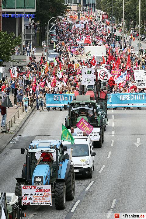 Demonstration gegen die Handelsabkommen