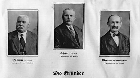 Die Gründungsmitglieder Kaspar Schmitt, Kilian Höchemer und Johann May sind in Archivunterlagen zu finden. Foto: Archiv Alfred Saam