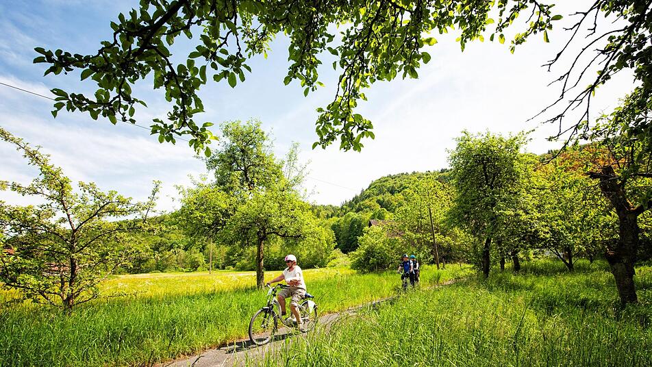 Im Süden der Fränkischen Schweiz führen Radwege durch beeindruckende Felsformationen.