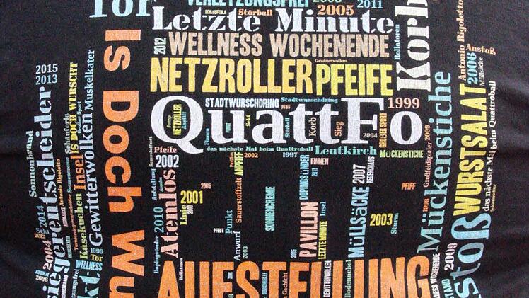 In Anlehung an das "Alla Dooch Annafest"-T-Shirt verewigten "Is doch Worscht" Erinnerungen an 18 QuattFo-Teilnahmen. Foto: Daniel Ruppert