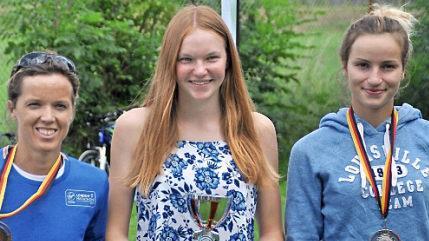 Die drei Erstplatzierten bei den Frauen waren (v. l.) Ulrike Lex (3.), Inka Schäfer (1.) und Michelle Rosenthal (2.).