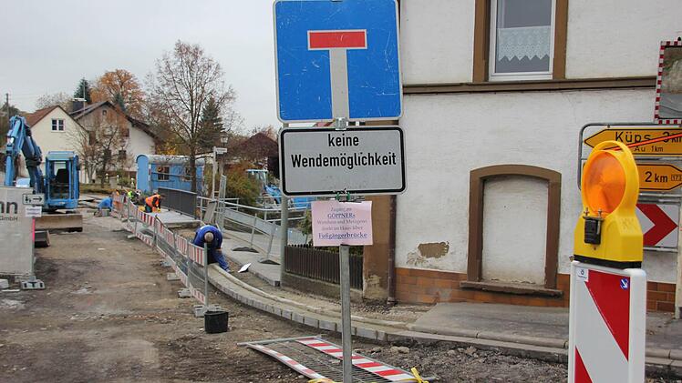 Die Kreisstraße in Hummendorf ist gesperrt. Foto: Friedwald Schedel
