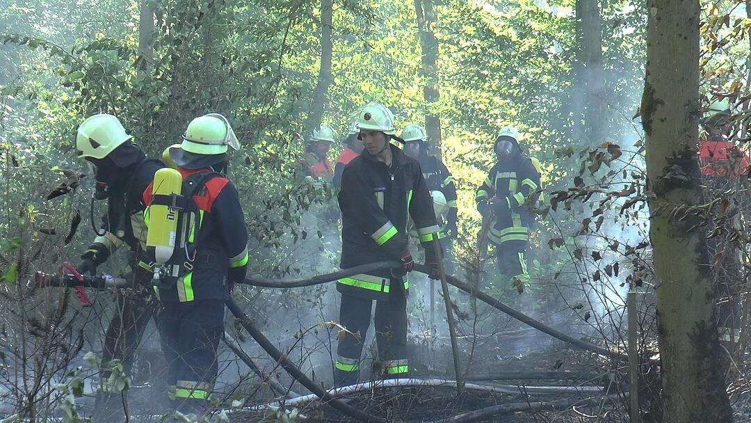 Waldbrand im Kreis Haßberge: Feuerwehr kämpft mit Großaufgebot gegen die Flammen