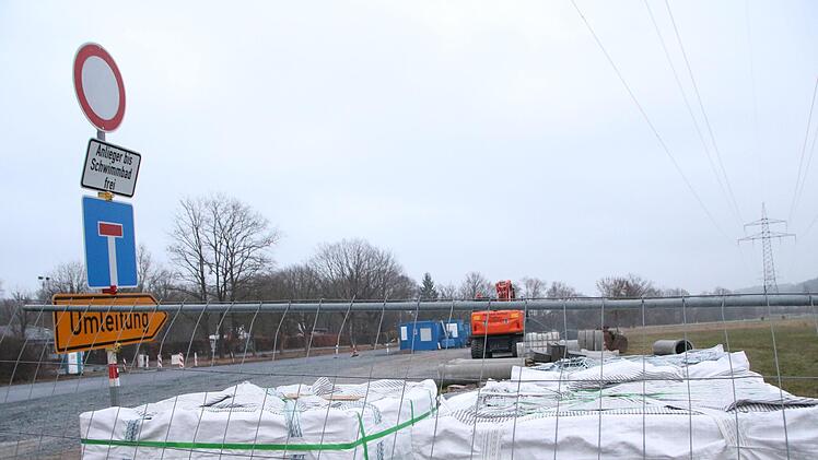 Die Baustelle Heinersreuth ist in der Winterpause. Foto: Jürgen Gärtner
