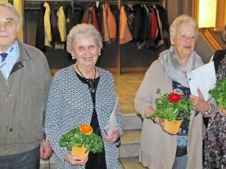 Ehrungen beim VdK Coburg Nord. Unser Bild zeigt von links den stellvertretenden Kreisvorsitzenden Horst Nikol, Helga Konradt, Hanna Krappmann und Brigitte Leipold. Foto: Martin Koch