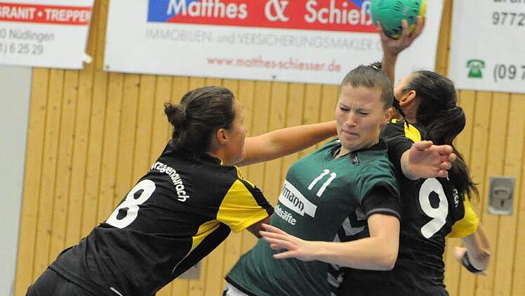 Einen verdienten Punkt holte die SG Garitz/Nüdlingen (grüne Trikots) gegen die TS Herzogenaurach. Foto: Hopf