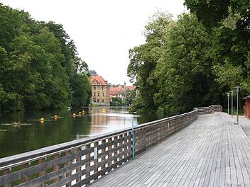 Die Hainbadestelle feiert in diesem Jahr ihr 85-j&auml;hriges Bestehen. Ab Montag f&uuml;llt sich der Steg mit Badeg&auml;sten.  Foto: Markus Klein