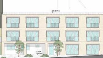 ... rechts neben dem Eingang der Anbau, wo sich jetzt noch der Kindergarten befindet. Grafik: Architekturbüro Drenske
