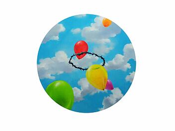 Mit diesem Bild soll die Kuppel der Christuskirche Ebern ergänzt werden: Ob Gerhard Rießbeck eher ein dunkleres oder helleres Himmelblau verwenden wird, ist noch nicht entschieden. Foto: privat