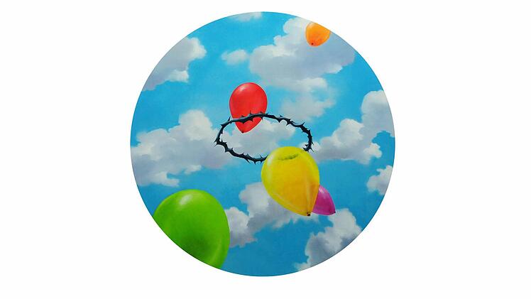 Mit diesem Bild soll die Kuppel der Christuskirche Ebern ergänzt werden: Ob Gerhard Rießbeck eher ein dunkleres oder helleres Himmelblau verwenden wird, ist noch nicht entschieden. Foto: privat