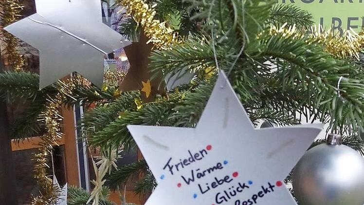 Anstelle einer Weihnachtsfeier gestalteten heuer die Kinder und ihre Betreuerinnen des Kindergartens Nordhalben einen "Wunschbaum".  Fotos: Kindergarten Nordhalben