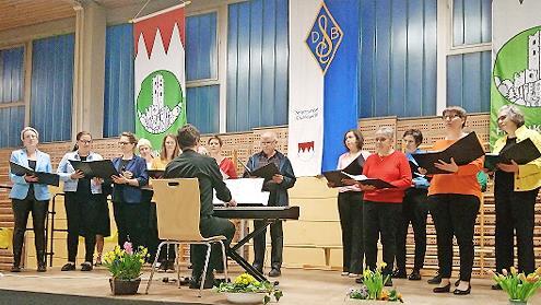 Die Singgemeinschaft Pretzfeld trat krankheitsbedingt in kleiner Besetzung an.