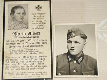 Maria Albert und ihr Bruder Karl gehören zu den jüngsten Opfern des Zweiten Weltkriegs aus Knetzgau. Das Knetzgauer Kriegerdenkmal erinnert an sie. Fotos: Sabine Weinbeer