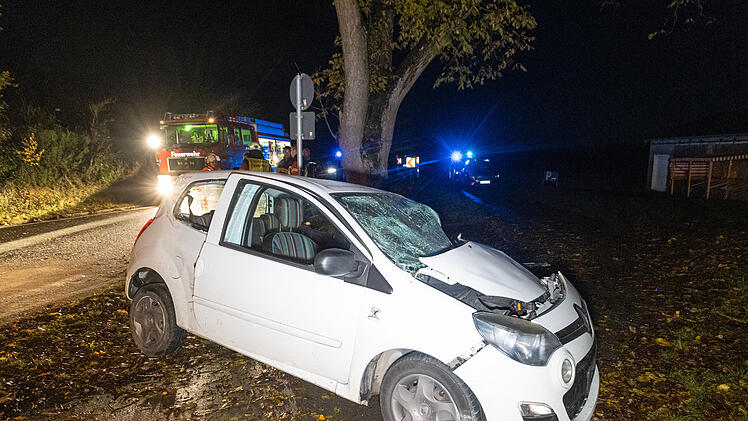 Auto prallt gegen Baum: Vier Menschen schwer verletzt