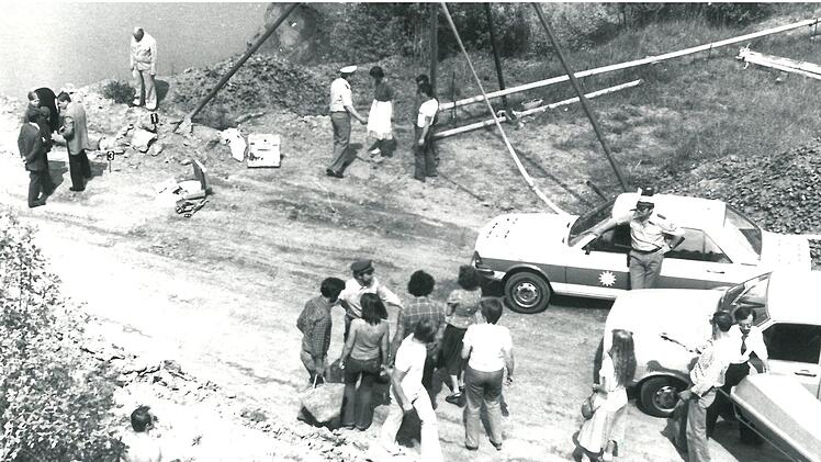30. Mai 1979: Dreharbeiten an der Esbacher Tongrube zu "Wie würden Sie entscheiden?"Foto: Hans Wippenbeck