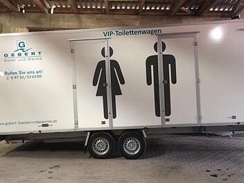 Der gestohlene VIP-Toilettenwagen hat einen Wert von 40 000 Euro. Foto: Gebert Bäder und Wärme