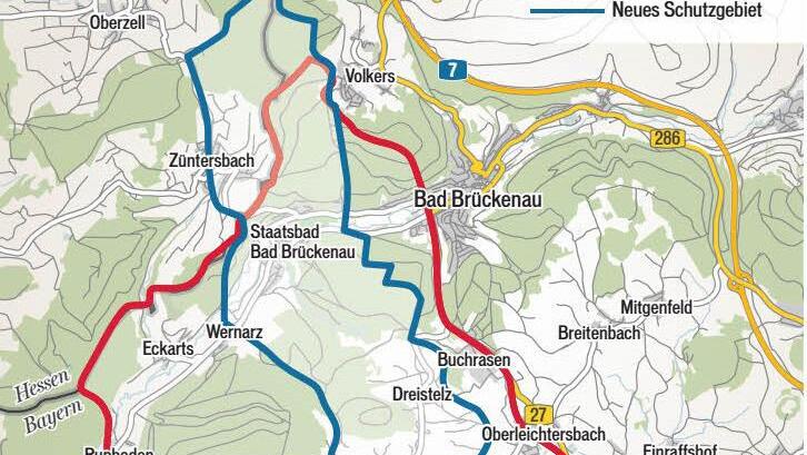 Verkleinerung des Heilquellenschutzgebiets des Staatsbades Bad Brückenau; Quelle: Landratsamt Bad Kissingen; Grafik: Carolin Höfler