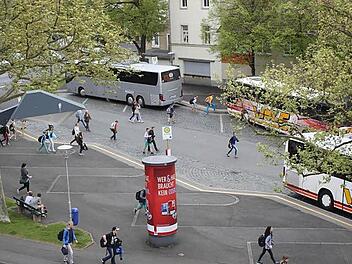 Die Zukunft des Berliner Platzes sieht die CSU eher als Entree für die Stadt und nicht als Busplatz. Foto: Mäuser