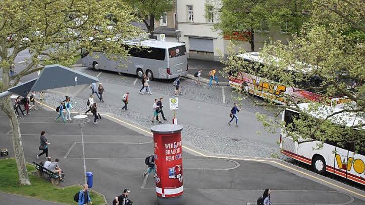 Die Zukunft des Berliner Platzes sieht die CSU eher als Entree für die Stadt und nicht als Busplatz. Foto: Mäuser