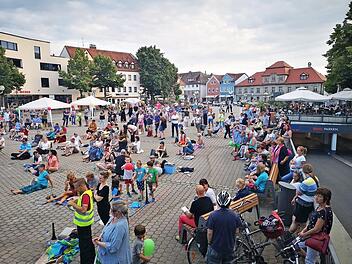 Die 77. Mahnwache der Freiheitsbewegung Forchheim auf dem Paradeplatz  Fotos: Thomas Weichert