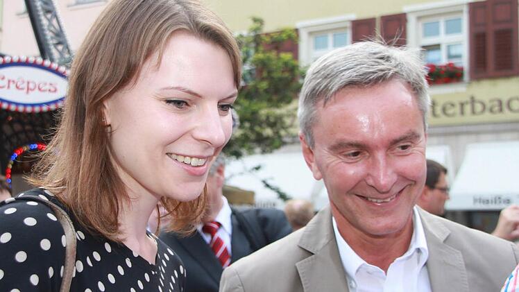 CSU-bundestagskandidatin Emmi Zeulner im Gespräch mit Stadtwerke-Chef Stephan Pröschold.