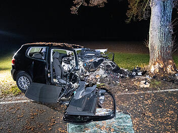 Mann f&auml;hrt unter Drogeneinfluss gegen einen Baum.