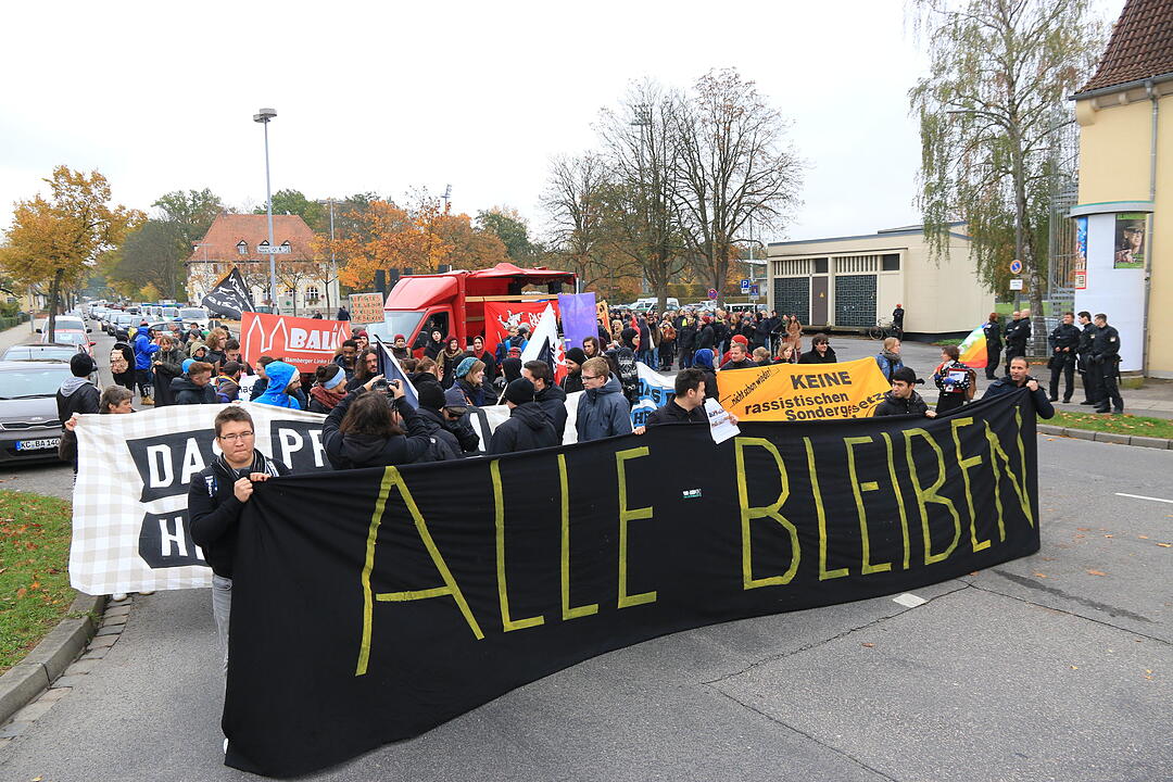 Linke Demo gegen Balkanzentrum Bamberg