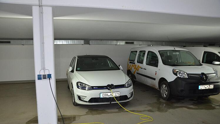 Im  "neuen" Rathaus: die Tiefgarage